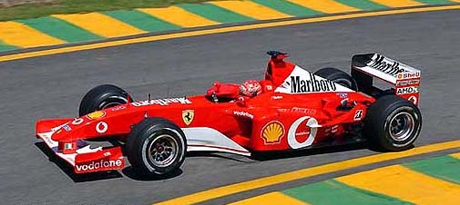Michael Schumacher con el Ferrari 
F2002