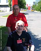 Fede con Carles en el interior de la Ferrari (2004)