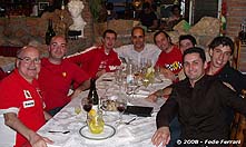 Fede y Sergi cenando con nuestros amigos, Miguel Angel Mora, Miguel de Guarnieri Selection, Antonio Mora, Enrique y Javier Tomillo, y Jos Antonio Manzano, en Roquetas de Mar (Almeria) - Marzo 2008