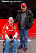 Junto a Niki Lauda, durante los Test de F1 de Pretemporada en Barcelona - Febrero 2015