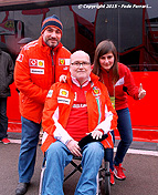 Sergi y yo, junto a Marta Ariza de la Academia de Jovenes Pilotos de Ferrari, durante los Test de F1 de Pretemporada en Barcelona - Febrero 2015