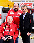Con Alain Prost, durante los test de pretemporada de F1 en el Circuit de Barcelona-Catalunya, Febrero de 2017