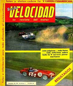 Portada de la Revista Velocidad, dedicada a la V Carrera Panamericana... - Cortesia Barchetta.cc Collection